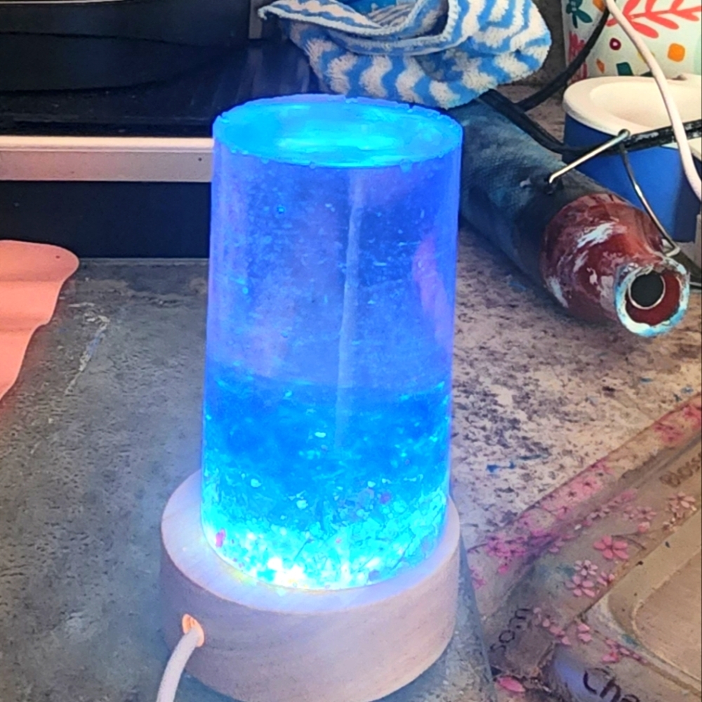 Vibrant Blue LED Crystal Light